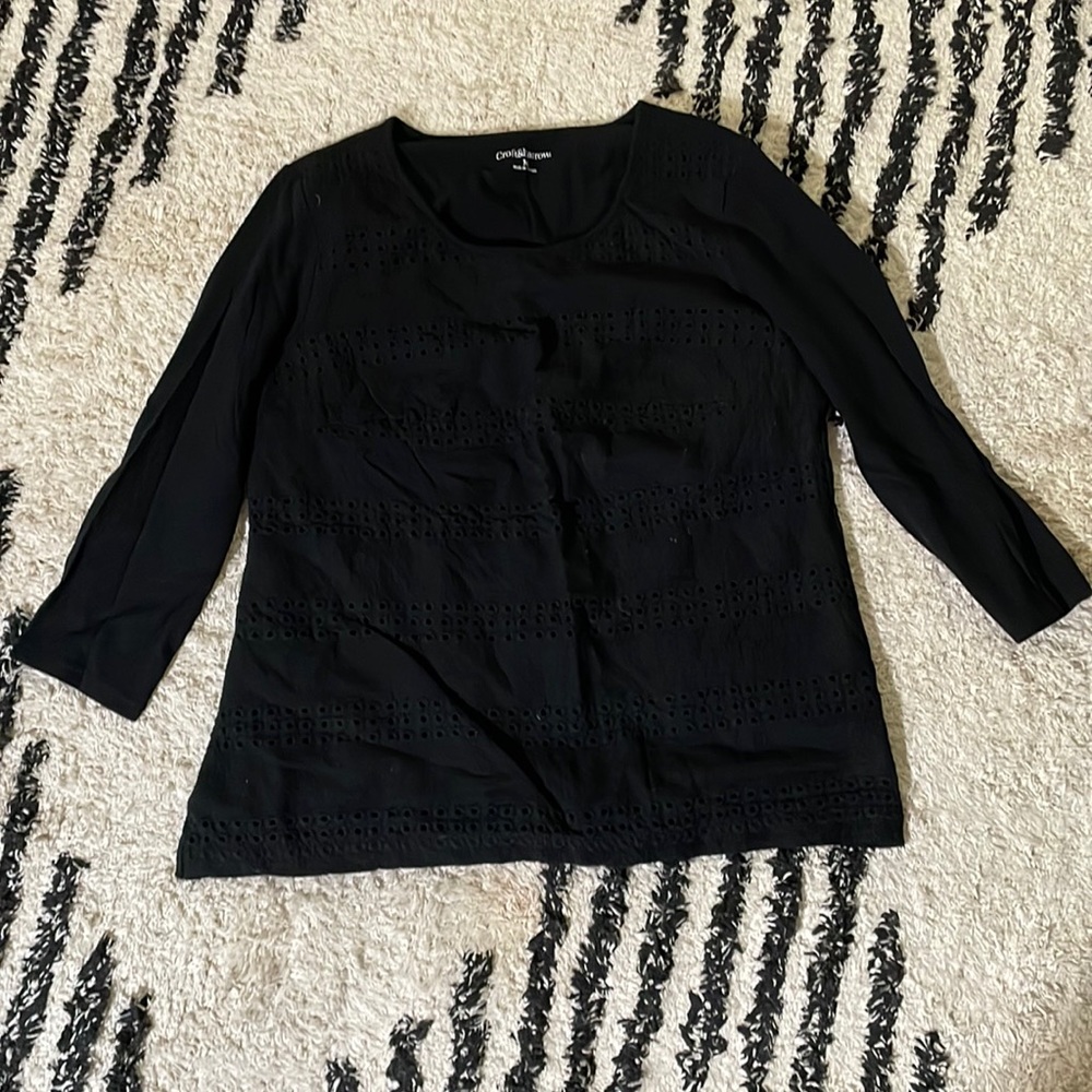 Croft&Barrow Black three-quarter Top / SIZE M / Black